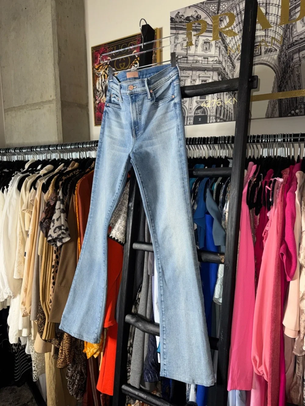 MOTHER The Outsider Sneak Jeans Full Moon Wash Mid Rise Bootcut Size 26 New NWOT